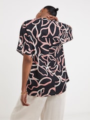 JD Williams Black Linen Popover Top - Image 2 of 4