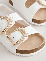 Baker by Ted Baker Natural Raffia Double Buckle Footbed Sandals - Image 3 of 5