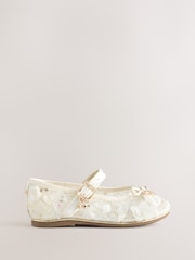 Baker by Ted Baker Cream Embellished Mary Jane Shoes - Image 2 of 5