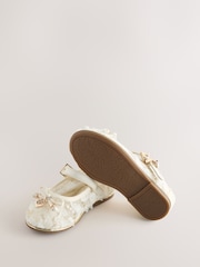 Baker by Ted Baker Cream Embellished Mary Jane Shoes - Image 3 of 5