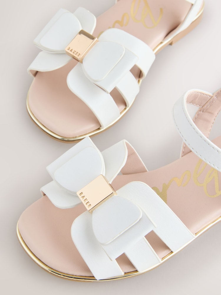 Alb - Baker by Ted Baker Fisherman Sandals with Bow - Imaginea 4 din 4