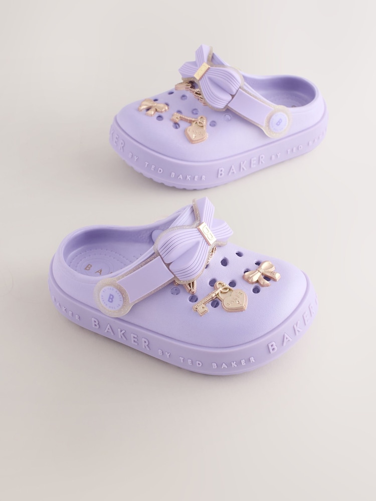 بنفسجي فاتح - Baker by Ted Baker Girls Bow Charm Clog Sandals - صورة 2 من 6