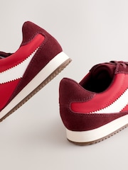 Red Lace Up Retro Trainers - Image 3 of 5