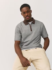 Brown Check Heritage Brushed Pattern Polo Shirt - Image 4 of 8