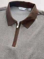 Brown Check Heritage Brushed Pattern Polo Shirt - Image 7 of 8