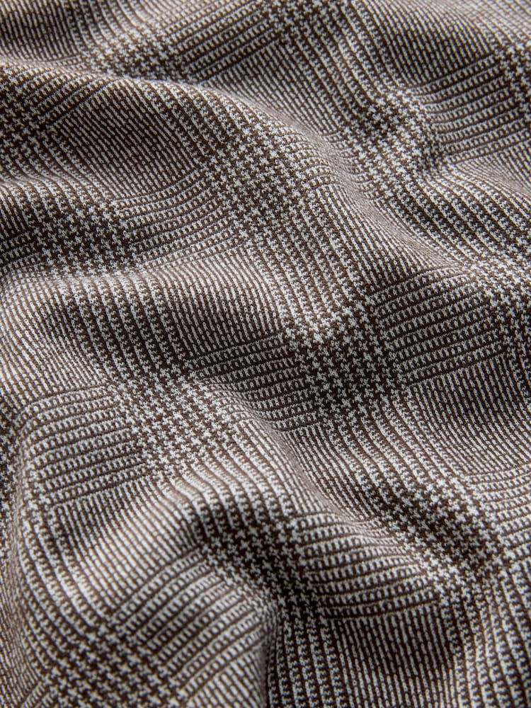 Brown Check Heritage Brushed Pattern Polo Shirt - Image 8 of 8