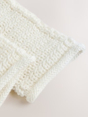 White Textured Knitted Baby Cardigan - Image 5 of 7