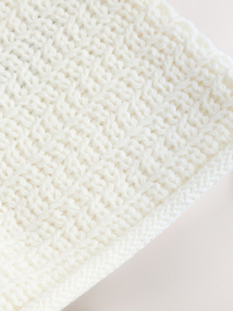 White Textured Knitted Baby Cardigan - Image 7 of 7