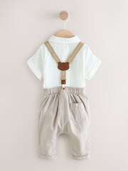 Neutral Baby Shirt Trousers and Braces Set 3 Piece (0mths-2yrs) - Image 2 of 7