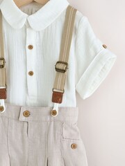 Neutral Baby Shirt Trousers and Braces Set 3 Piece (0mths-2yrs) - Image 4 of 7