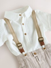 Neutral Baby Shirt Trousers and Braces Set 3 Piece (0mths-2yrs) - Image 5 of 7