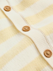 Yellow Chenille Striped Baby Button Through Cardigan - Image 6 of 6