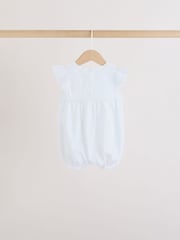 Purple and White Floral Broderie Broderie 3 Pack Baby Rompers - Image 6 of 10