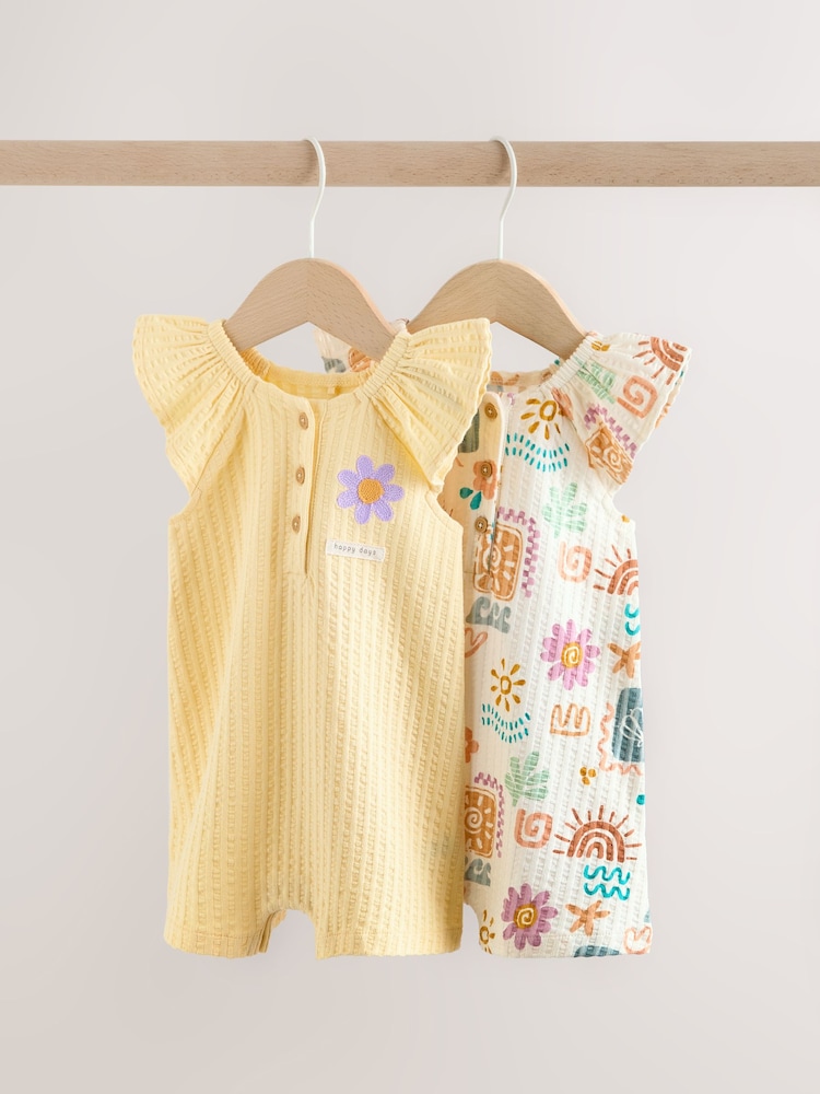 Natural Scandi Printed Jersey Baby Rompers 2 Pack - Image 1 of 11 Natural Scandi Printed Jersey Baby Rompers 2 Pack - Image 1 of 11
