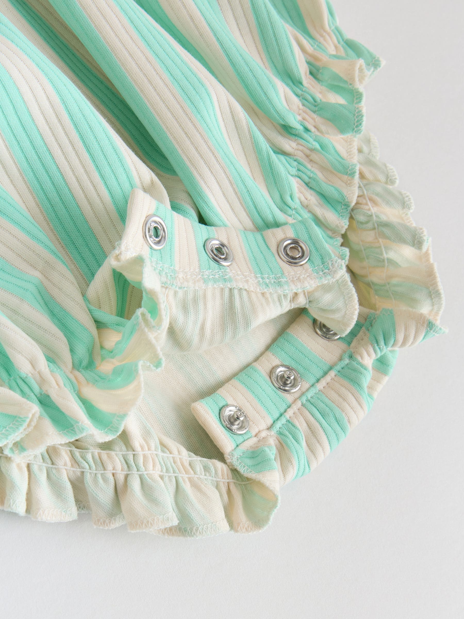 Buy Multi Pastel Stripe Frill Shoulder Baby Rompers 4 Pack from