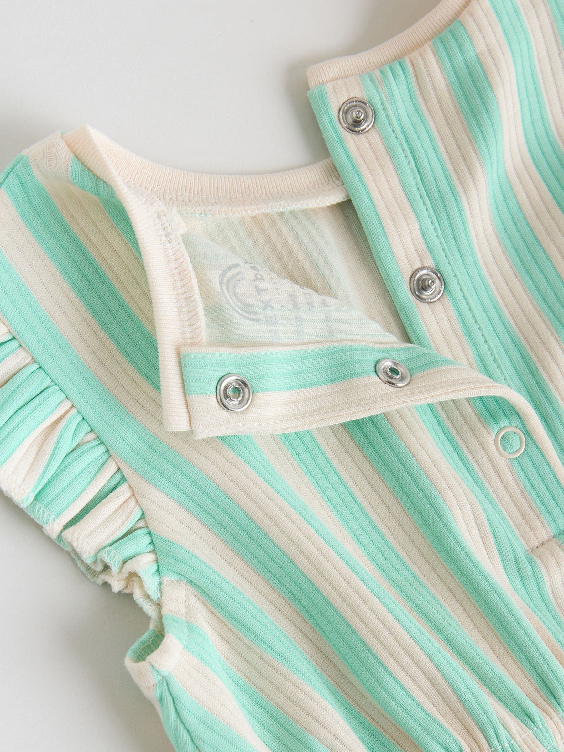 Buy Multi Pastel Stripe Frill Shoulder Baby Rompers 4 Pack from