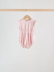 Multi Pastel Stripe Frill shoulder Baby Rompers 4 Pack - Image 2 of 12