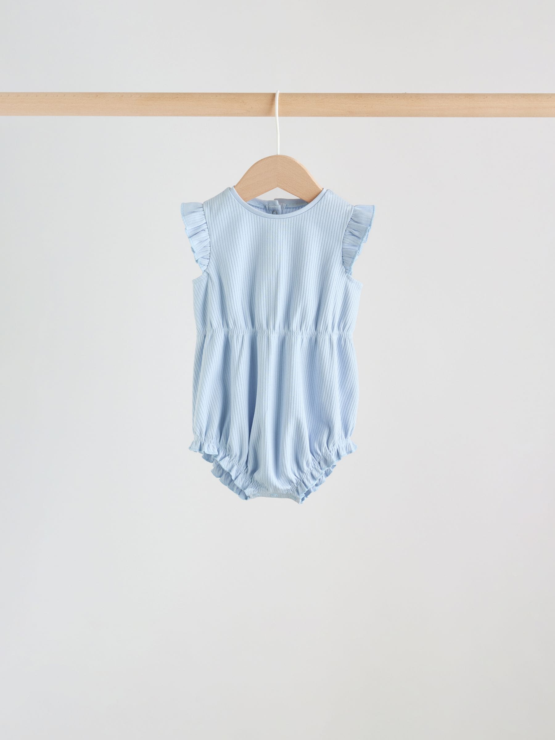 Buy Multi Pastel Stripe Frill Shoulder Baby Rompers 4 Pack from