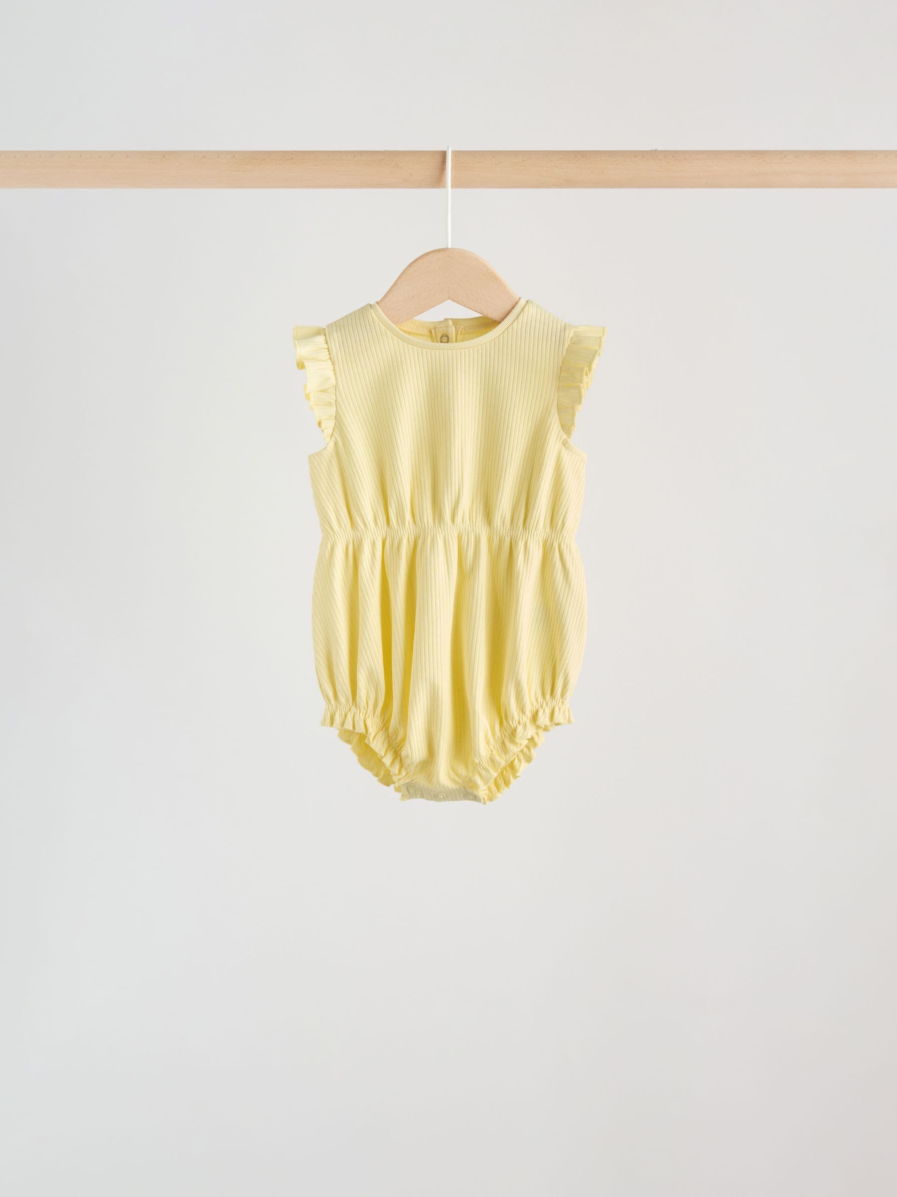 Buy Multi Pastel Stripe Frill Shoulder Baby Rompers 4 Pack from
