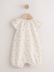 White Cherry Embroidered I love my Mummy Jersey Baby Romper - Image 6 of 8