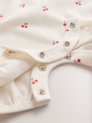 White Cherry Embroidered I love my Mummy Jersey Baby Romper - Image 8 of 8