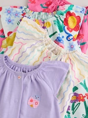 Multi Bright Floral Jersey Baby Rompers 4 Pack - Image 9 of 11