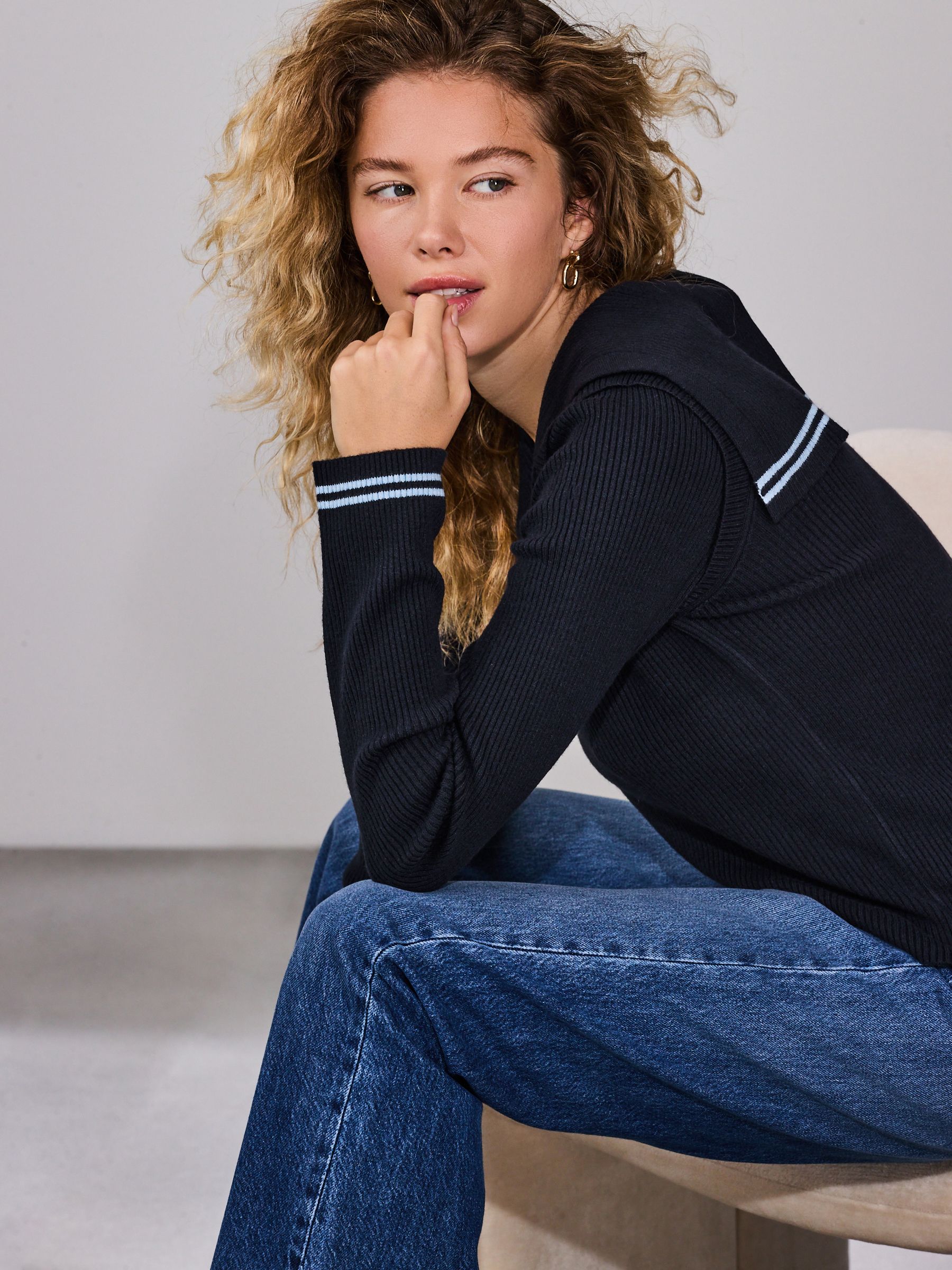 Buy Navy Blue Supersoft Sailor Collar Layered Jumper from Next USA Buy Navy Blue Supersoft Sailor Collar Layered Jumper from Next USA