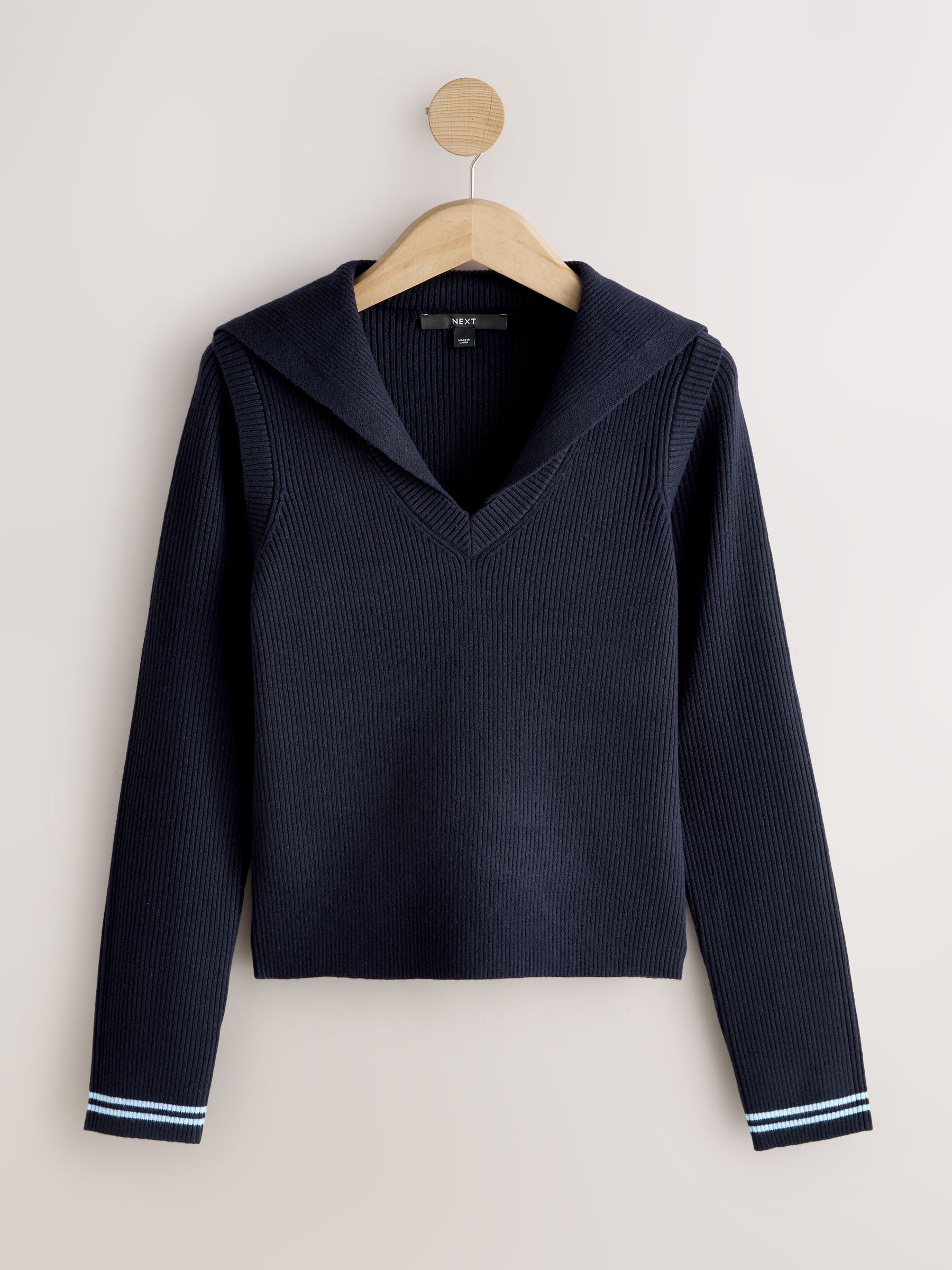 Buy Navy Blue Supersoft Sailor Collar Layered Jumper from Next USA