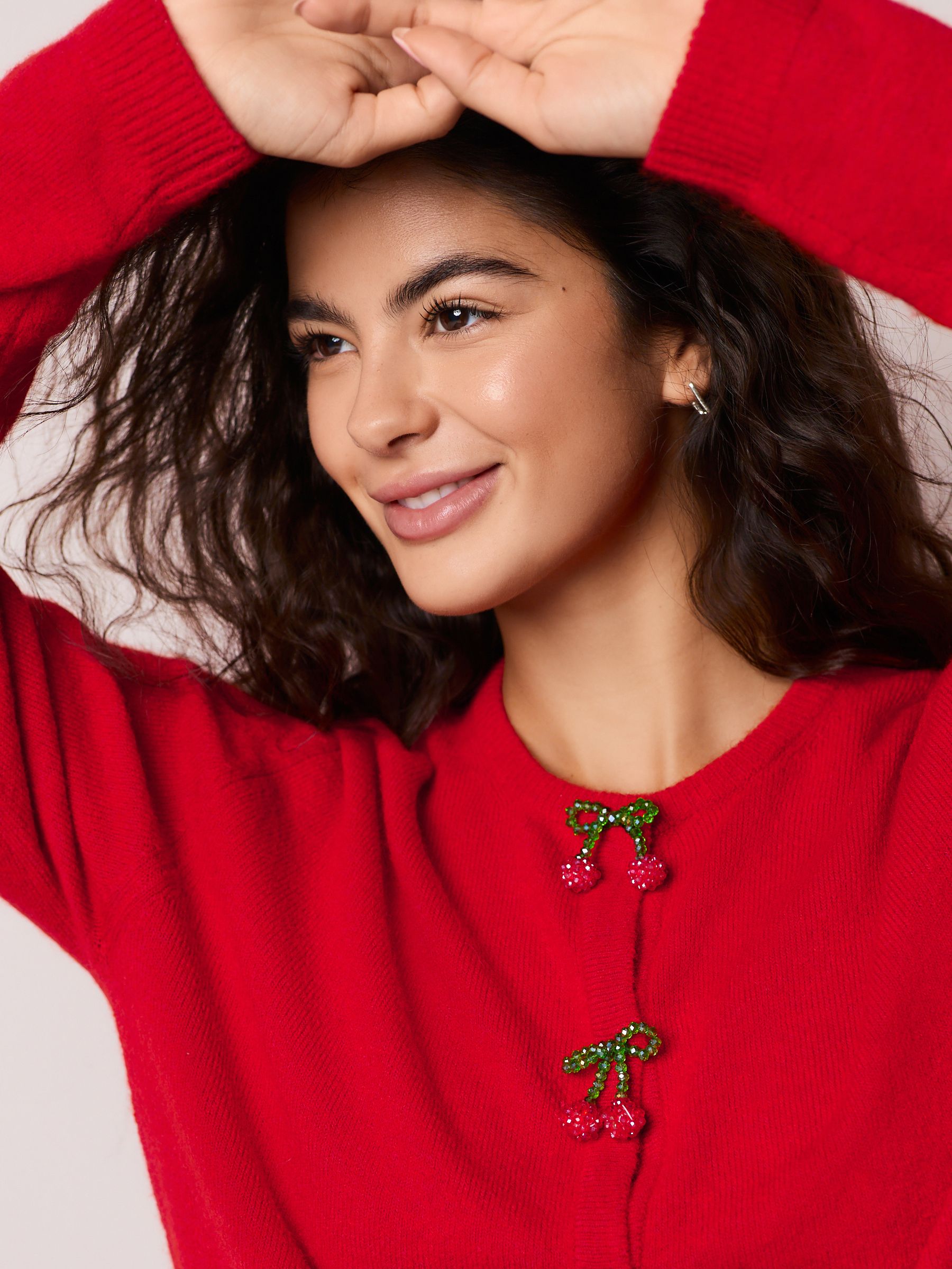 Buy Red Cherry Buttons Crew Neck Knitted Cardigan from Next USA