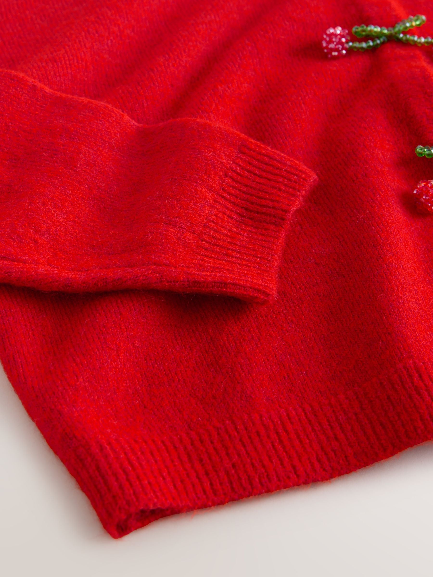 Buy Red Cherry Buttons Crew Neck Knitted Cardigan from Next USA