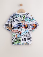 White Racing Graffit Short Sleeve Graphic T-Shirt (3-16yrs) - Image 6 of 8