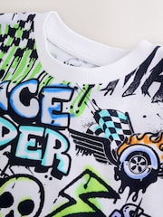 White Racing Graffit Short Sleeve Graphic T-Shirt (3-16yrs) - Image 7 of 8