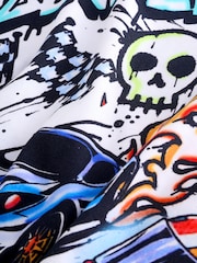 White Racing Graffit Short Sleeve Graphic T-Shirt (3-16yrs) - Image 8 of 8