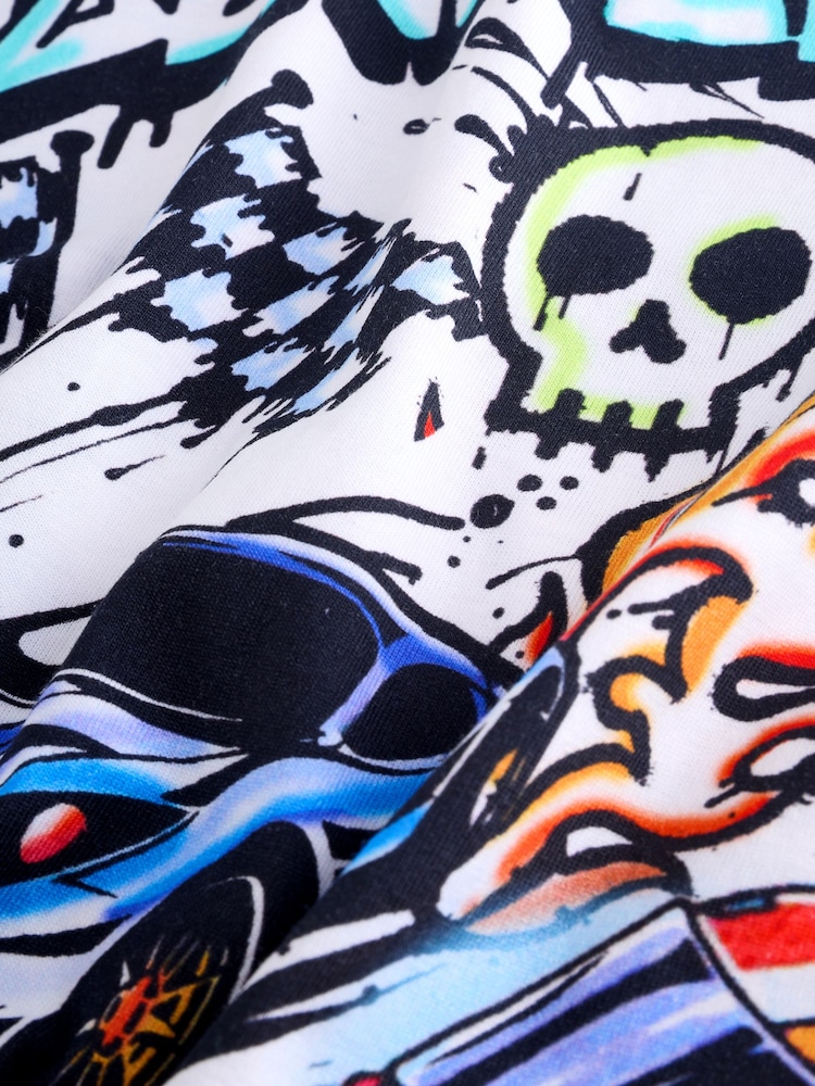 White Racing Graffit Short Sleeve Graphic T-Shirt (3-16yrs) - Image 8 of 8