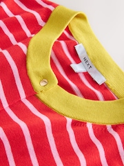 Red Multi Stripe Soft Touch Cotton Rich Pocket Front Cardigan - Image 2 of 3