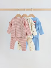 فراولة لون أحمر - طقم بلوزة بأكمام طويلة وبنطال ضيق 6 قطعة (من عمر 0شهر إلى3سنة) - صورة 2 من 16