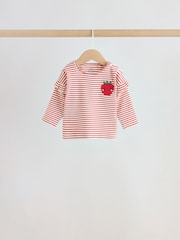 فراولة لون أحمر - طقم بلوزة بأكمام طويلة وبنطال ضيق 6 قطعة (من عمر 0شهر إلى3سنة) - صورة 3 من 16