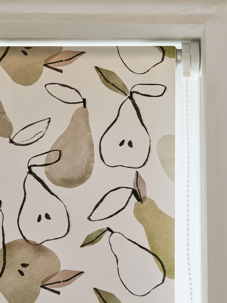 Natural Ready Made Blackout Kitchen Roller Blind Apples & Pears - Image 6 of 6