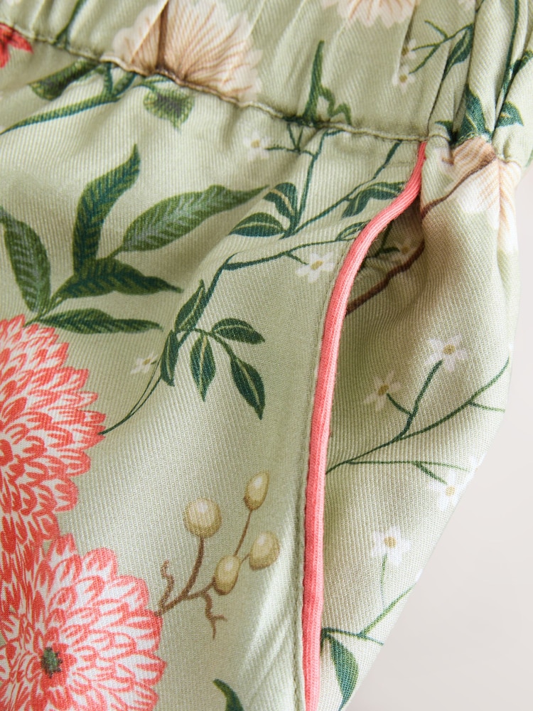 Laura Ashley Green Otterham Garden Viscose Button Through Pyjamas - Image 12 of 12