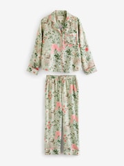 Laura Ashley Green Otterham Garden Viscose Button Through Pyjamas - Image 8 of 12