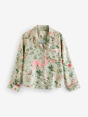 Laura Ashley Green Otterham Garden Viscose Button Through Pyjamas - Image 9 of 12