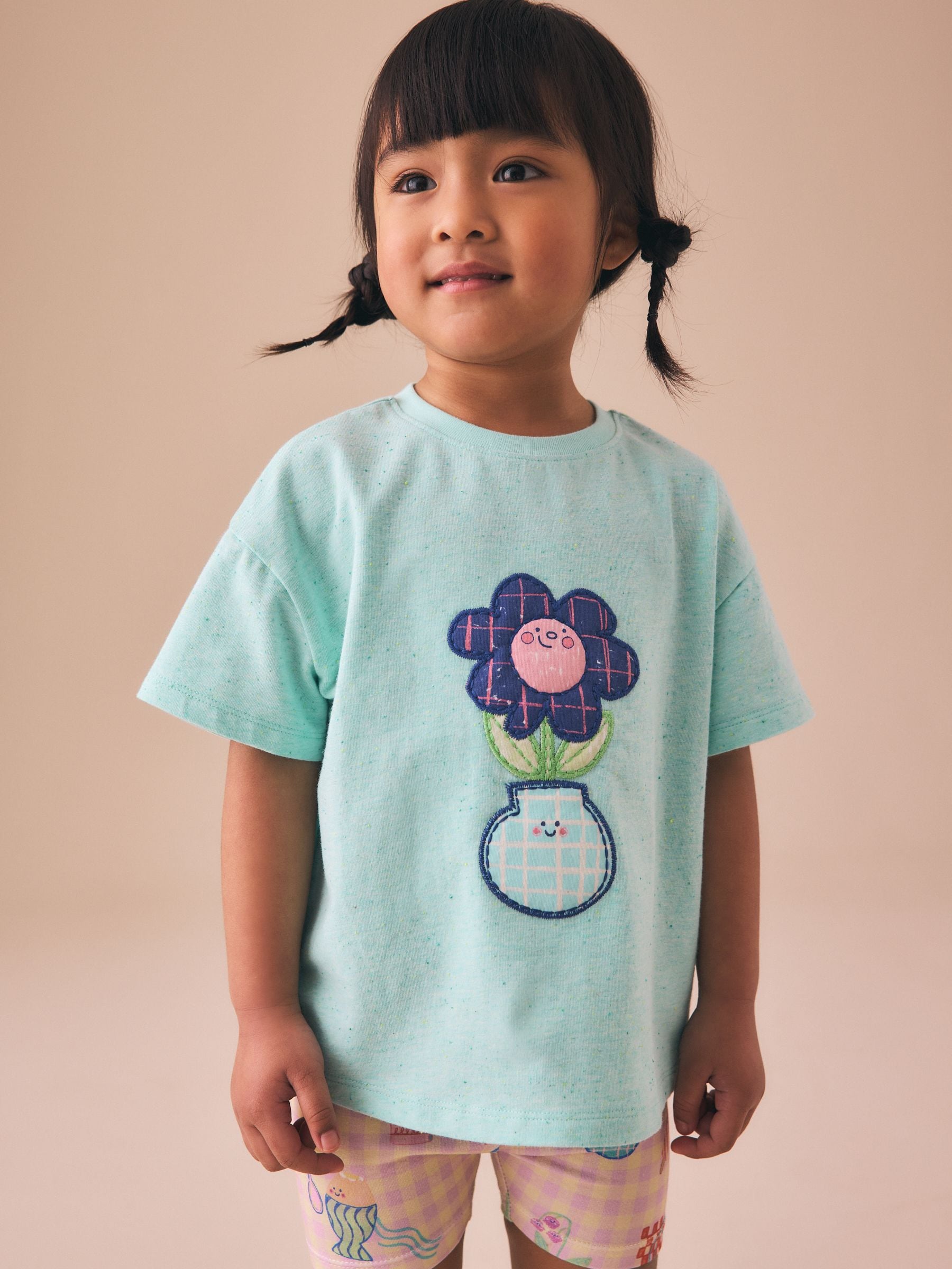 Buy Blue Flower Short Sleeve T-Shirt and Cycle Shorts Set (3mths