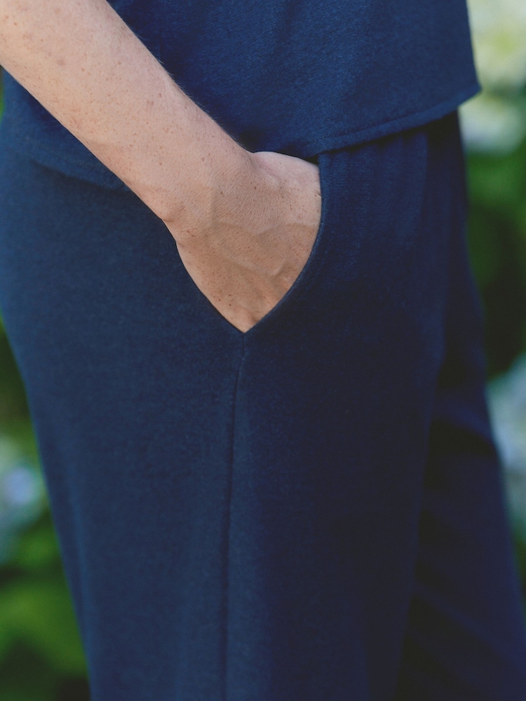 Laura Ashley Deep Navy Knit Lounge Trousers - Image 5 of 5 Laura Ashley Deep Navy Knit Lounge Trousers - Image 5 of 5