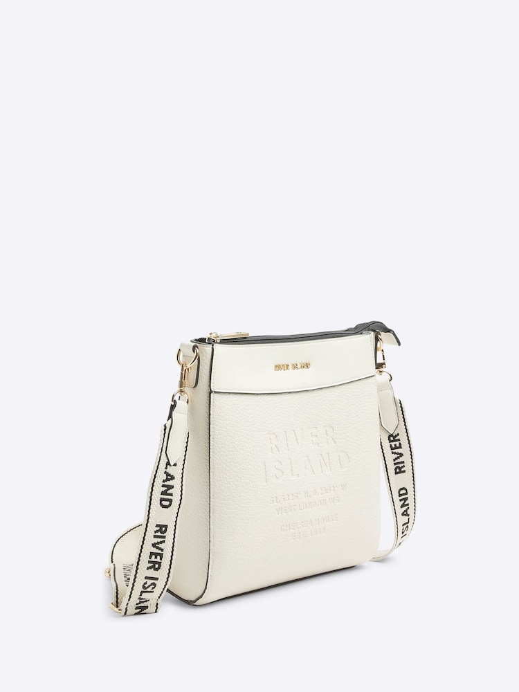 River Island Cream Embossed Cross-Body Bag - Image 1 of 5