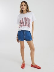 River Island White Paris Gingham T-Shirt - Image 2 of 4