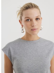 River Island Grey Pinstripe Knot Detail Top - Image 4 of 4