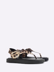 River Island Brown Toe Thong Footbed Sandals - Image 3 of 6