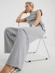 River Island Grey Sporty Drawstring Wide Leg Trousers - Image 2 of 4