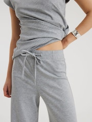 River Island Grey Sporty Drawstring Wide Leg Trousers - Image 4 of 4