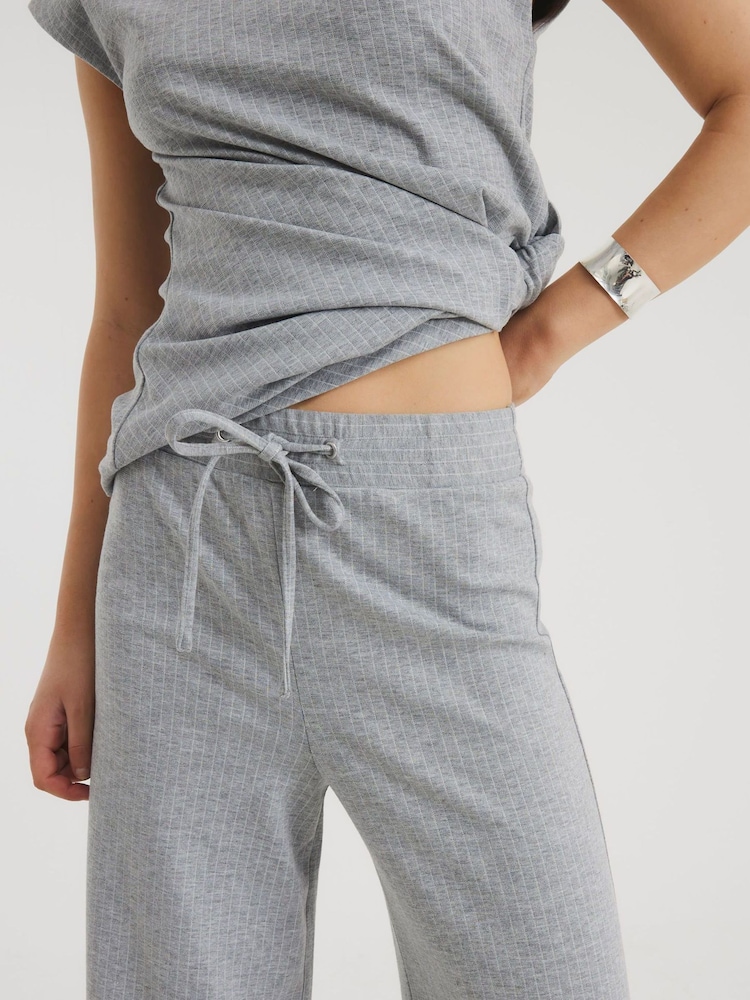 River Island Grey Sporty Drawstring Wide Leg Trousers - Image 4 of 4 River Island Grey Sporty Drawstring Wide Leg Trousers - Image 4 of 4